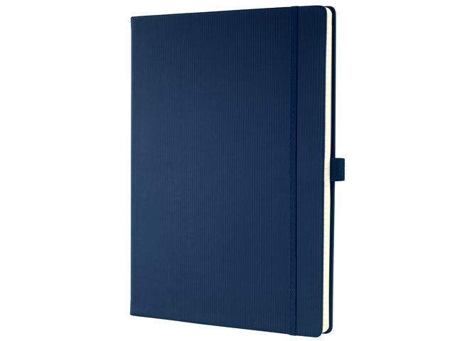 Notitieboek Conceptum Pure A4 midnight blue gelinieerd hardcover, genummerde pagina's, inhoudsopgave, sluiting d.m.v. elastiek, lus voor pen, 194 pagina's 80 grams chamoiskleurig papier. PEFC-gecertificeerd 213x295x20 mm