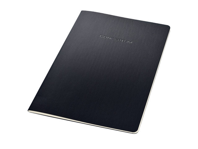 Benachrichtigungsbuch Conceptum A4 schwarz gelinieter Softcover. 64 Seiten 80 Gramm chamoiskleriges Papier. Mit Quickpocket. 4-Loch-Perforation, Datumsmarkierung. PEFC-zertifiziert