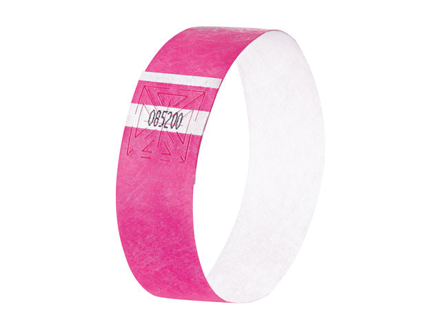 Evenementenbandjes Sigel superzacht, 255x25mm 120 stuks neon roze