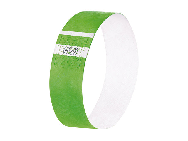 Evenementenbandjes Sigel superzacht, 255x25mm 120 stuks neon groen