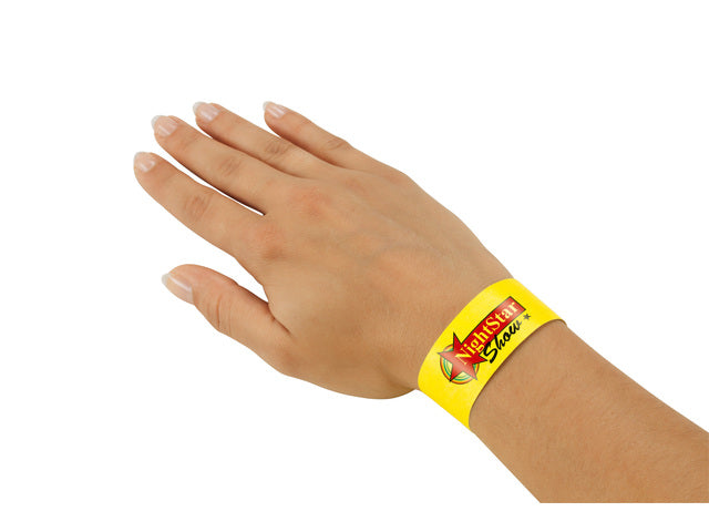 Evenementenbandjes Sigel superzacht, 255x25mm 120 stuks neon geel