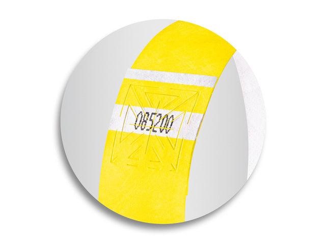 Evenementenbandjes Sigel superzacht, 255x25mm 120 stuks neon geel