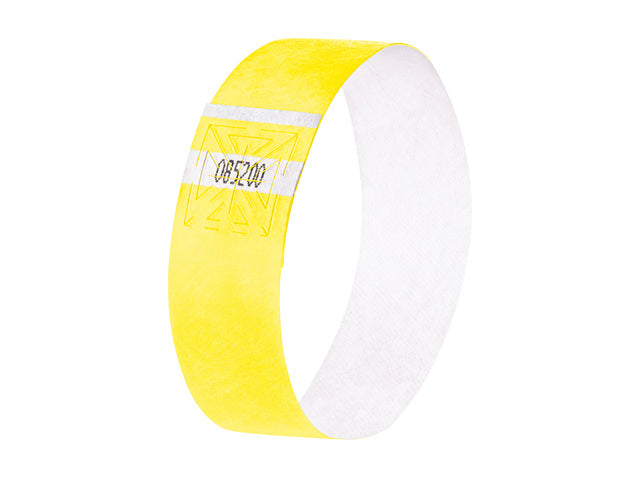 Evenementenbandjes Sigel superzacht, 255x25mm 120 stuks fluorescerend geel