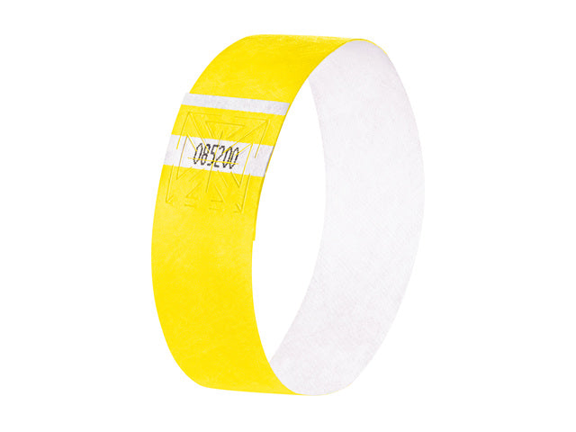 Evenementenbandjes Sigel superzacht, 255x25mm 520 stuks neon geel