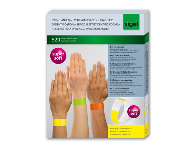 Sigel-Abendband, superweich, 255 x 25 mm, 520 Stück, Neongelb