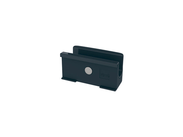 Stifthalter, anthrazit, inklusive magnetischem Clip zum Befestigen des Glas-Magnetbretts, Kunststoff, 75x37x35 mm, 1 St