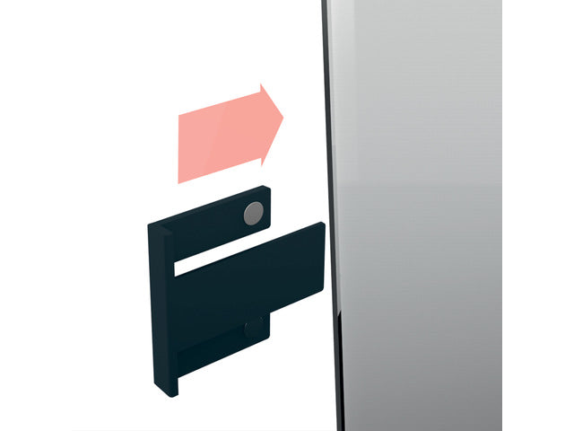 Stifthalter, anthrazit, inklusive magnetischem Clip zum Befestigen des Glas-Magnetbretts, Kunststoff, 75x37x35 mm, 1 St
