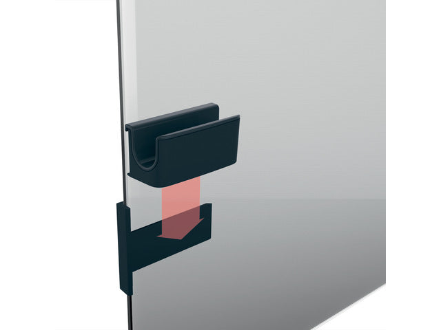 Stifthalter, anthrazit, inklusive magnetischem Clip zum Befestigen des Glas-Magnetbretts, Kunststoff, 75x37x35 mm, 1 St