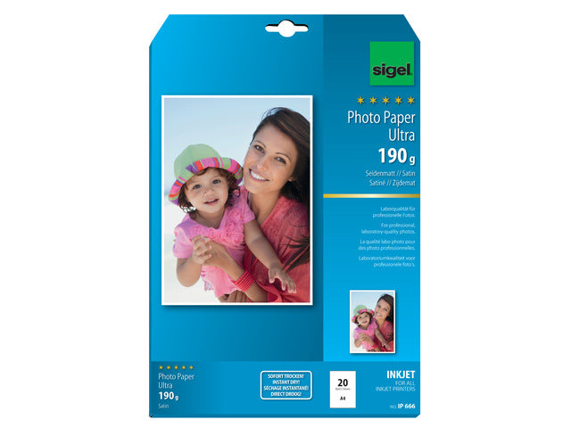 Inkjet Ultra fotopapier A4 180gram zijdemat 20 vel