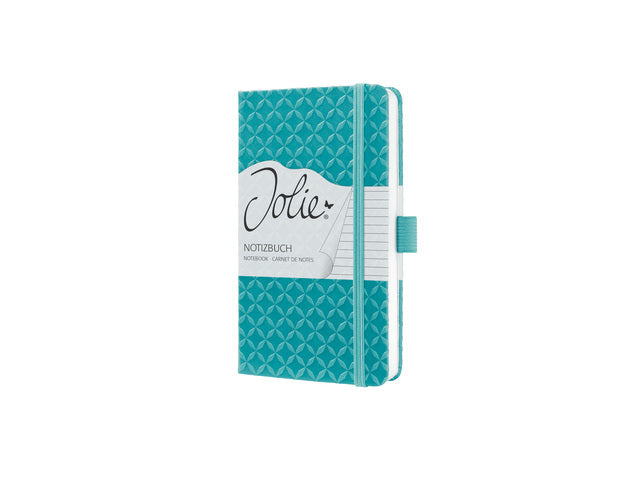 Benachrichtigungsbuch Sigel Jolie Flair A6 Hardcover gelinieert Aqua grün