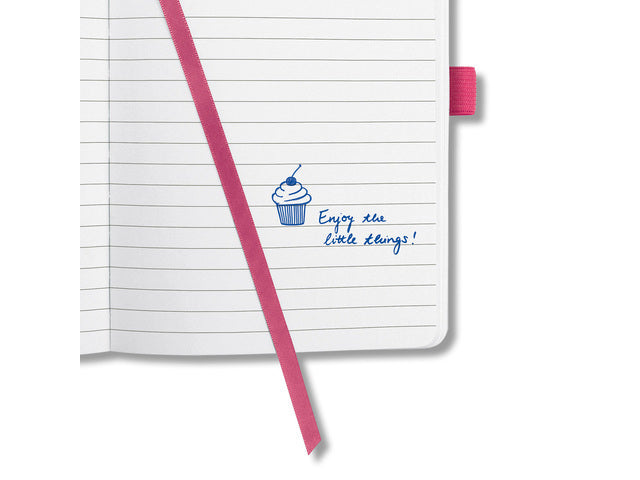 Benachrichtigungsbuch Sigel Jolie Flair A6 Hardcover geliniet Fuchsia rosa