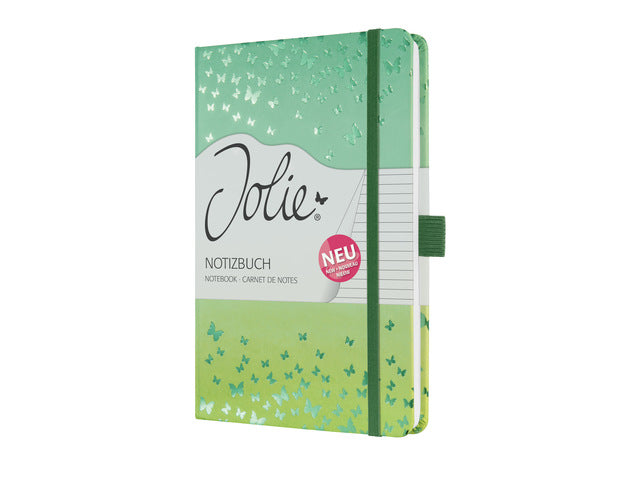 Notitieboek Jolie A5 Butterfly Confetti Lime HC, 174pag gelinieerd.