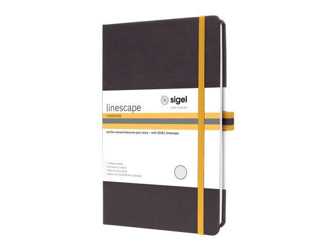 Notitieboek Linescape A5 donkergrijs gelinieerd hardcover