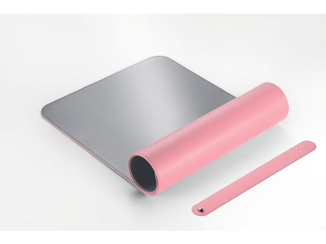 Onderlegger oprolbaar Sigel roze-zilver, 800x300x2mm imitatieleer, dubbelzijdig