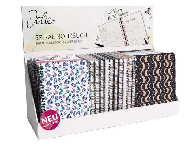 Display Jolie inspire A5 spiraallijn. 8xSI-SY553. 8x SI-SY554. 8x SI-SY555
