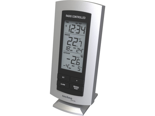 Weerstation Technoline WS 9140 73x158x25mm zwart/zilver met 1 buitensensor 100m