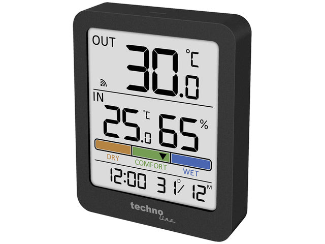 Thermometer Technoline WS 9488 81x98x22mm antraciet met 1 buitensensor 30m
