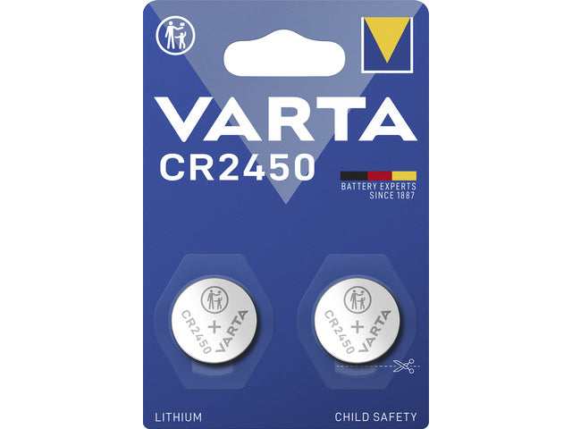Knoopcel Varta lithium CR2450 blister a 2 stuks
