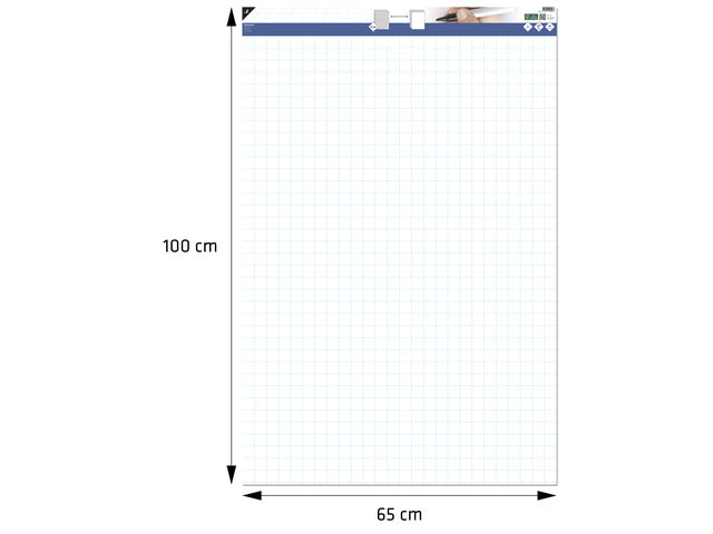 Flipoverpapier Kangaro blanco / ruit 65x100cm microperforatie 50 vel opgerold in verzenddoos
