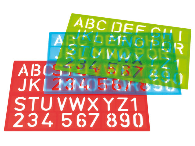 Sjablonen Westcott Cijfers und Buchstaben-Sortiment Farben