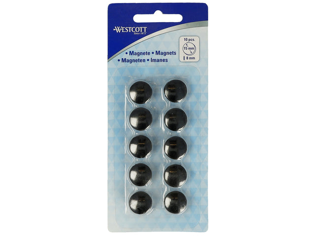 Magnet Westcott, schwarz, 10 Stück. Ø 15x8mm, 100g
