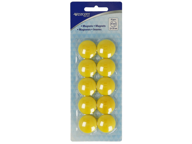 Magneet Westcott geel pak à 10st. Ø 25x11,8mm, 300g