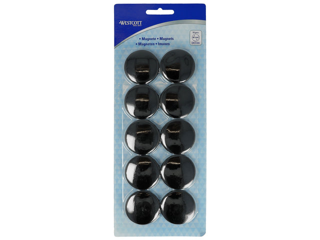 Magneet Westcott zwart pak à 10st. Ø 40x8,5mm, 2500g