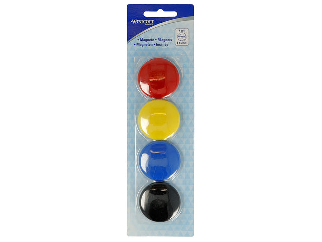 Magneet Westcott assorti pak à 4st. Ø 40x8,5mm, 2500g