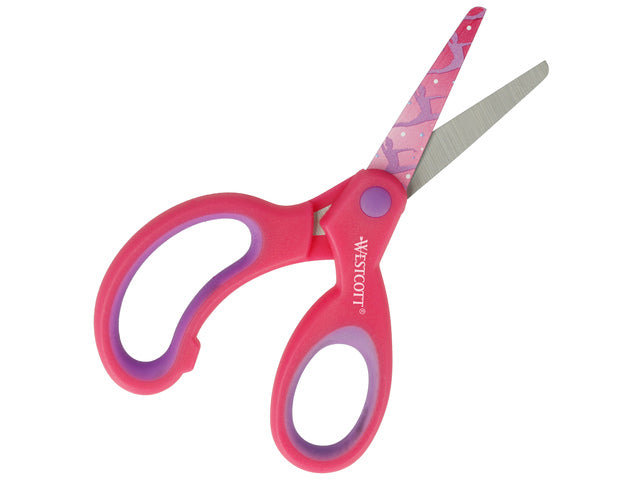 Schaar Westcott Kids 13cm softgrip ronde punt rood