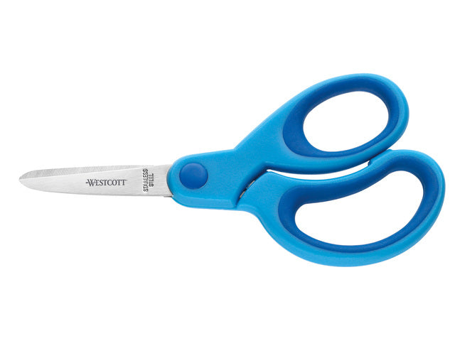 Schaar Westcott Kids 13cm Spitse Punt mit weichem Griff blauw