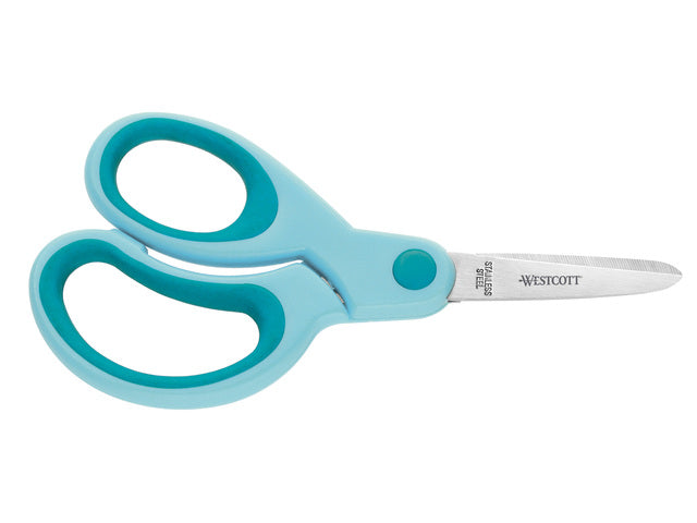 Schaar Westcott Kids 13 cm Soft-Grip-Linkshänder-Spitzkahn türkis