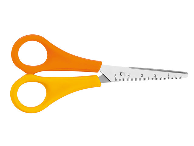 Schaar Westcott Kids 13cm Spitse Punt Linkshänder Gelb/Orange
