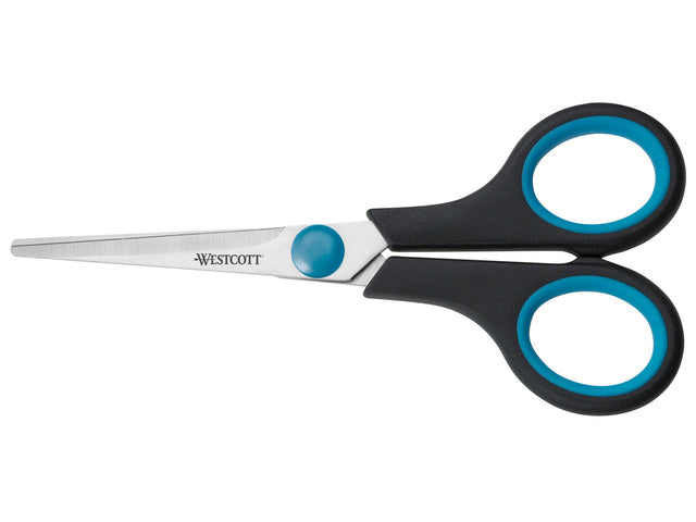 Schaar Westcott Easy Grip 14cm RVS, softgrip in zak