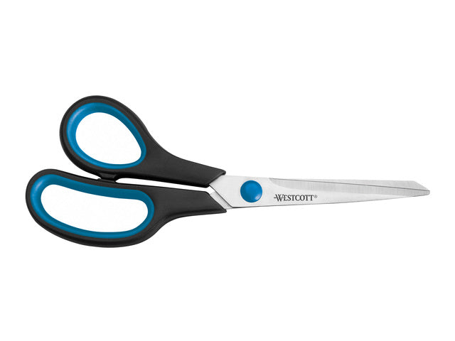 Schaar Westcott 21cm Easy Grip RVS Softgrip Linkshandig