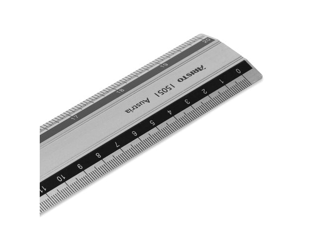Liniaal Aristo 50cm aluminium met rubberen binnenpoot