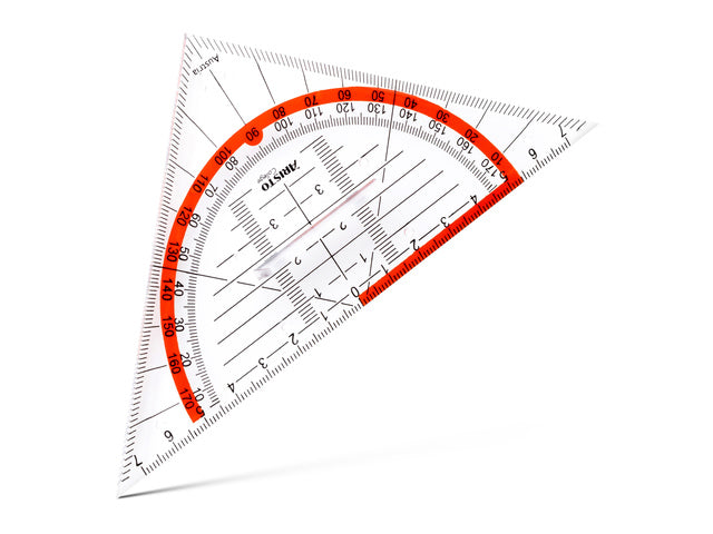 Geodriehoek Aristo 14 cm met greep