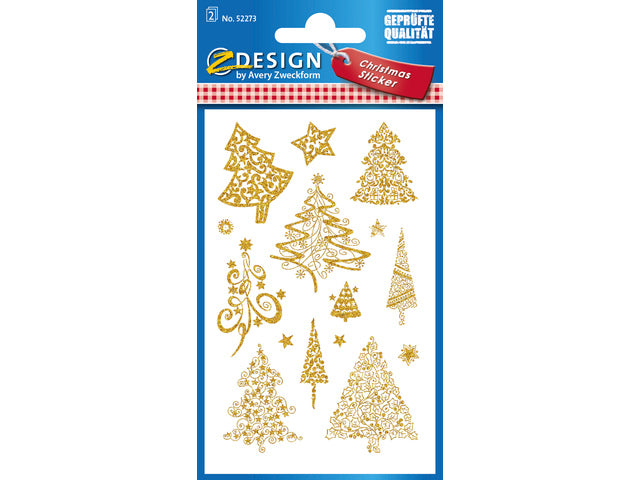Etiket Z-Design Weihnachts-Kerstblumen – 2 Vel
