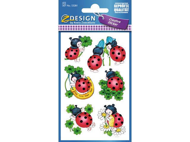 papieretiket Z-design Creative pakje a 2 vel lieveheersbeestjes