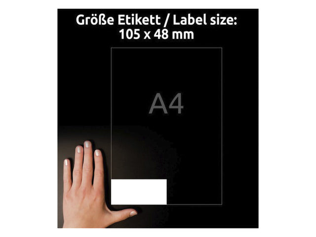 Etiket Avery zelfklevend 105x48mm wit permanent 20 vel 12 etiketten per vel