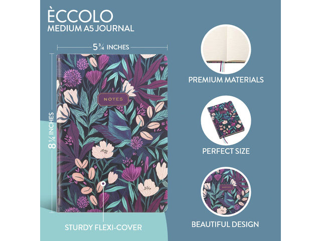 Notitieboek Èccolo Tropical Floral lijn ca.15x20cm 80gr. 256 pag.