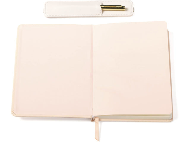 Notitieboek Èccolo met pen en houder Pink lijn ca.15x20cm 80 gr. 256 pag.