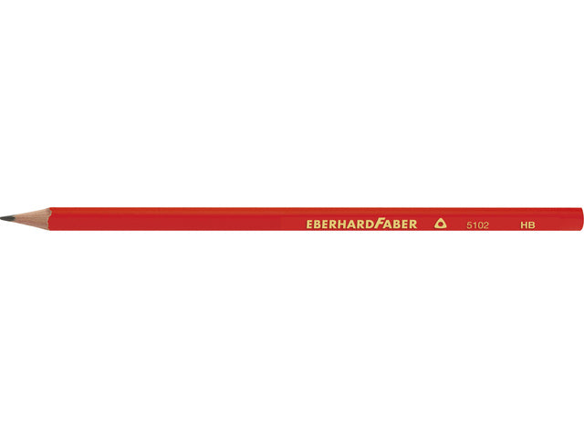 Potlood Eberhard Faber HB driekantig rood gelakt doos 12 stuks