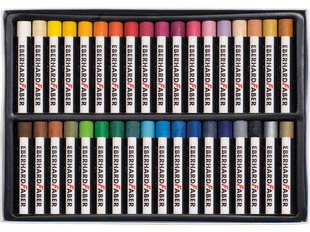 Oliepastelkrijt Eberhard Faber 11mm doos a 36 st assorti
