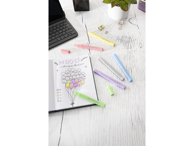 Textmarker Eberhard Faber Pastell 6. Vierkant im Etui