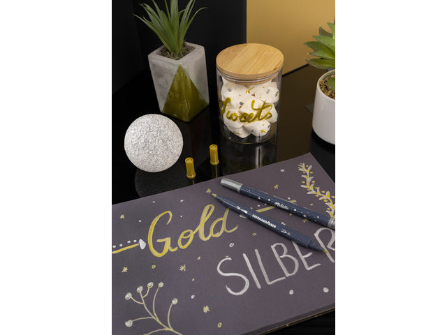Metallic Marker Eberhard Faber Duo Gold und Silber im Blister