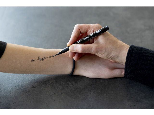 Tattoostift Eberhard Faber 4 Stück Pinsel und Kalligraphie schwarz
