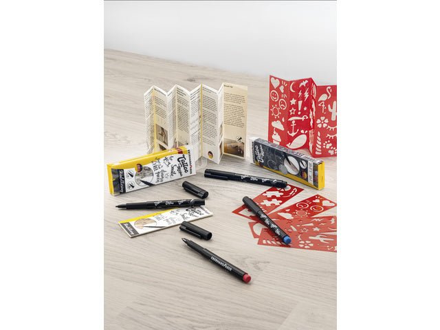 Tattoostift Eberhard Faber 4 Stück Pinsel und Kalligraphie schwarz