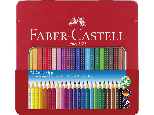 Farbiges Faber-Castell Grip 2001 Metalletui mit 24 Stück