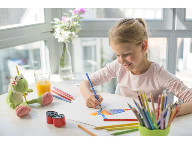 Kleurpotlood Faber-Castell Grip 2001 27 neon blauw