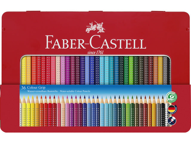 Farbiges Faber-Castell Grip 2001 Metalletui mit 36 ​​Stück